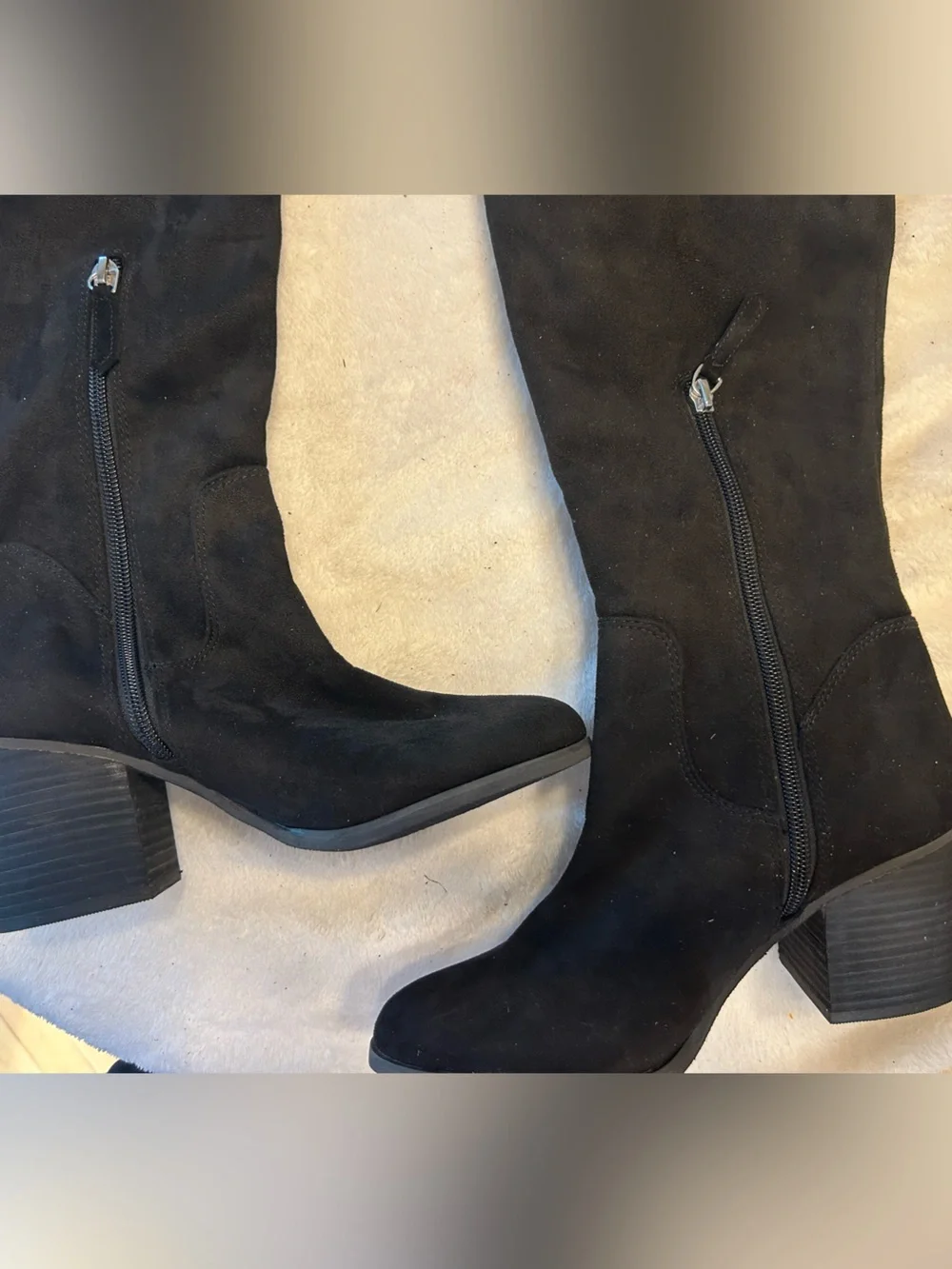 bp Black Over-the-Knee Block Heel Boots